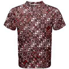 Abstract Red Black Checkered Men s Cotton Tee by SpinnyChairDesigns