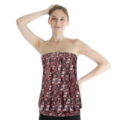 Abstract Red Black Checkered Strapless Top by SpinnyChairDesigns