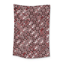 Abstract Red Black Checkered Small Tapestry by SpinnyChairDesigns