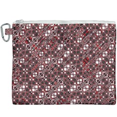 Abstract Red Black Checkered Canvas Cosmetic Bag (xxxl) by SpinnyChairDesigns