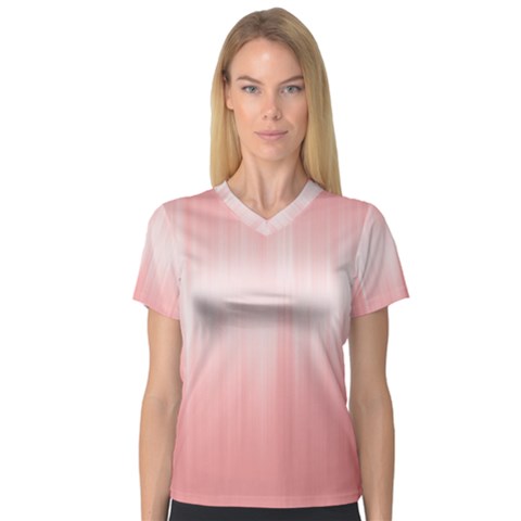 Fresh Pink Ombre V-neck Sport Mesh Tee by SpinnyChairDesigns