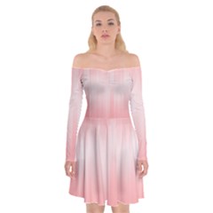 Fresh Pink Ombre Off Shoulder Skater Dress by SpinnyChairDesigns