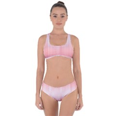 Fresh Pink Ombre Criss Cross Bikini Set by SpinnyChairDesigns