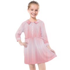 Fresh Pink Ombre Kids  Quarter Sleeve Shirt Dress by SpinnyChairDesigns