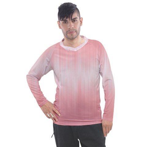 Fresh Pink Ombre Men s Pique Long Sleeve Tee by SpinnyChairDesigns