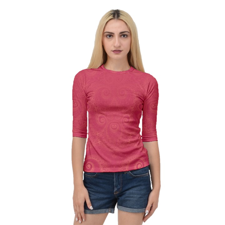 Blush Pink Octopus Swirls Quarter Sleeve Raglan Tee