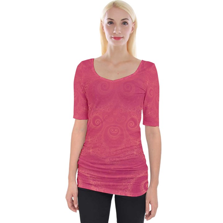 Blush Pink Octopus Swirls Wide Neckline Tee