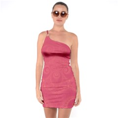 Blush Pink Octopus Swirls One Soulder Bodycon Dress by SpinnyChairDesigns