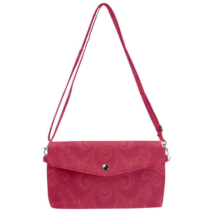 Blush Pink Octopus Swirls Removable Strap Clutch Bag