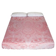 Pretty Pink Spirals Fitted Sheet (queen Size) by SpinnyChairDesigns