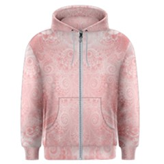 Pretty Pink Spirals Men s Zipper Hoodie by SpinnyChairDesigns