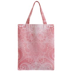 Pretty Pink Spirals Zipper Classic Tote Bag by SpinnyChairDesigns