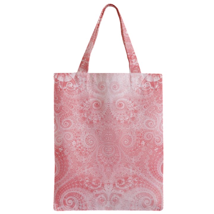 Pretty Pink Spirals Zipper Classic Tote Bag