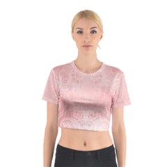 Pretty Pink Spirals Cotton Crop Top by SpinnyChairDesigns