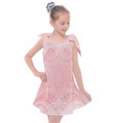 Pretty Pink Spirals Kids  Tie Up Tunic Dress by SpinnyChairDesigns