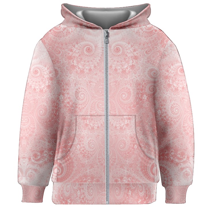 Pretty Pink Spirals Kids  Zipper Hoodie Without Drawstring