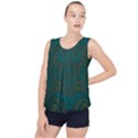 Teal Green Spirals Bubble Hem Chiffon Tank Top View1