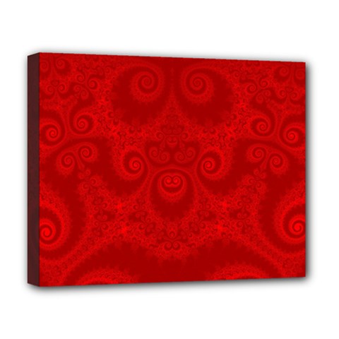 Red Spirals Deluxe Canvas 20  X 16  (stretched)