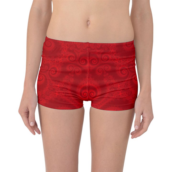 Red Spirals Reversible Boyleg Bikini Bottoms