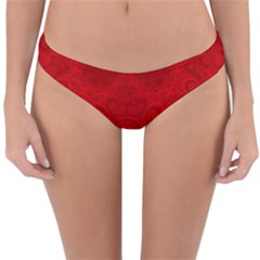 Red Spirals Reversible Hipster Bikini Bottoms by SpinnyChairDesigns