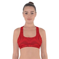 Red Spirals Cross Back Sports Bra by SpinnyChairDesigns