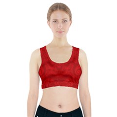 Red Spirals Sports Bra With Pocket by SpinnyChairDesigns