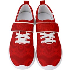 Red Spirals Men s Velcro Strap Shoes by SpinnyChairDesigns