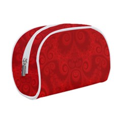 Red Spirals Makeup Case (small) by SpinnyChairDesigns