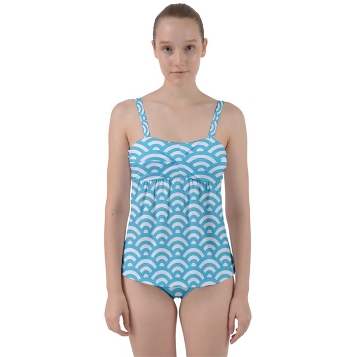 Waves Twist Front Tankini Set