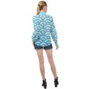 Waves High Neck Long Sleeve Chiffon Top View2