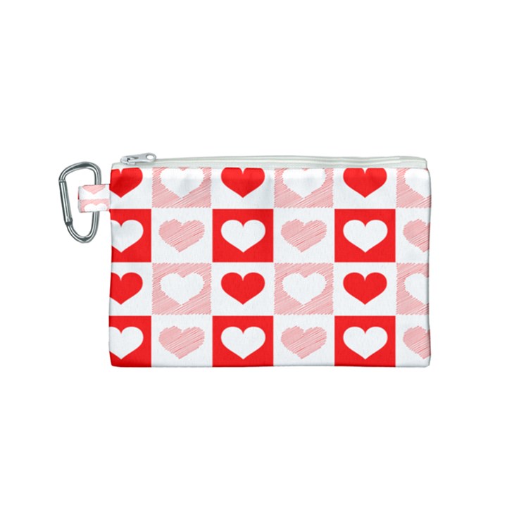 Hearts  Canvas Cosmetic Bag (Small)