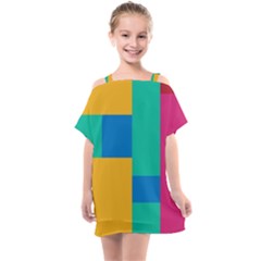 Squares  Kids  One Piece Chiffon Dress by Sobalvarro