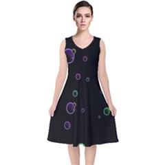 Bubble Show V-neck Midi Sleeveless Dress  by Sabelacarlos