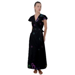 Bubble Show Flutter Sleeve Maxi Dress by Sabelacarlos