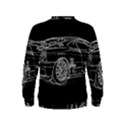 6-white-line-black-background-classic-car-original-handmade-drawing-pablo-franchi Kids  Sweatshirt View2