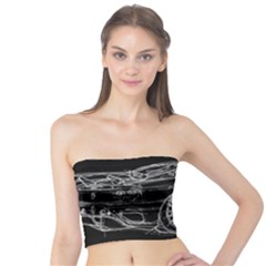 6-white-line-black-background-classic-car-original-handmade-drawing-pablo-franchi Tube Top by blackdaisy