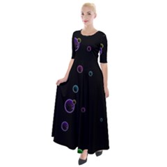 Bubble In Dark Half Sleeves Maxi Dress by Sabelacarlos