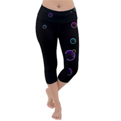 Bubble In Dark Lightweight Velour Capri Yoga Leggings by Sabelacarlos