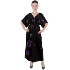 Bubble In Dark V-neck Boho Style Maxi Dress by Sabelacarlos