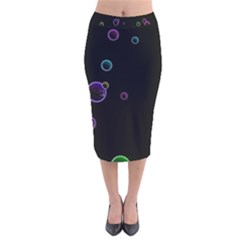 Bubble In Dark Velvet Midi Pencil Skirt by Sabelacarlos