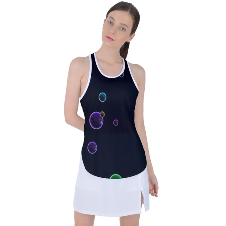 Bubble in dark Racer Back Mesh Tank Top