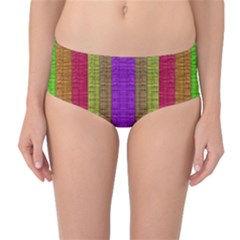 Colors Of A Rainbow Mid-waist Bikini Bottoms by pepitasart