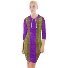 Colors Of A Rainbow Quarter Sleeve Hood Bodycon Dress by pepitasart