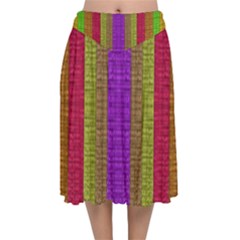 Colors Of A Rainbow Velvet Flared Midi Skirt by pepitasart