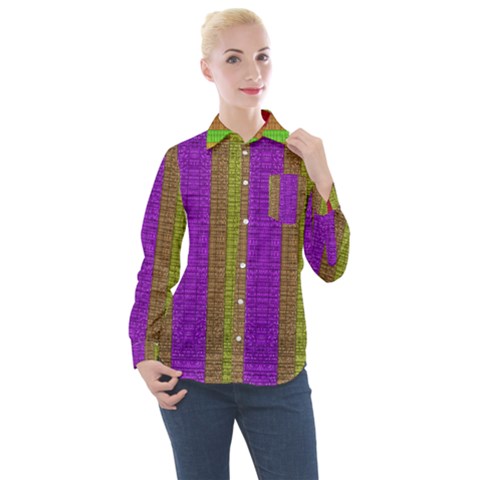 Colors Of A Rainbow Women s Long Sleeve Pocket Shirt by pepitasart