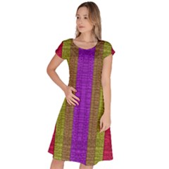 Colors Of A Rainbow Classic Short Sleeve Dress by pepitasart