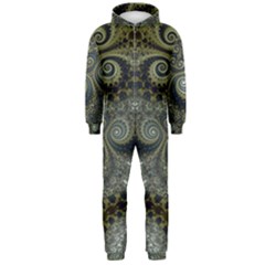 Rustic Silver And Gold Spirals Hooded Jumpsuit (men)  by SpinnyChairDesigns