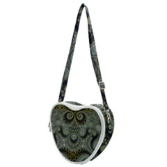 Rustic Silver And Gold Spirals Heart Shoulder Bag by SpinnyChairDesigns