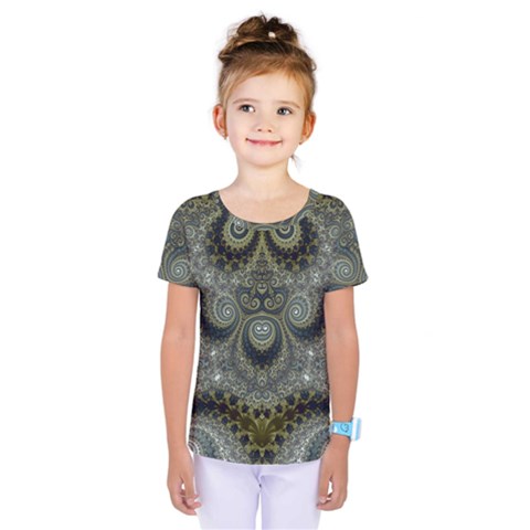 Rustic Silver And Gold Spirals Kids  One Piece Tee by SpinnyChairDesigns