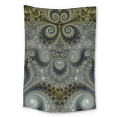 Rustic Silver And Gold Spirals Large Tapestry by SpinnyChairDesigns